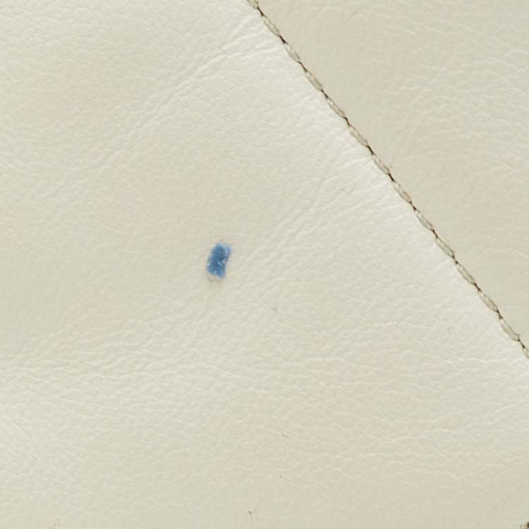 Pre Owned Chanel 19 Small White Quilted Leather Flap Bag