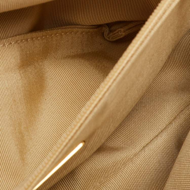 Pre Owned Chanel 19 Small White Quilted Leather Flap Bag