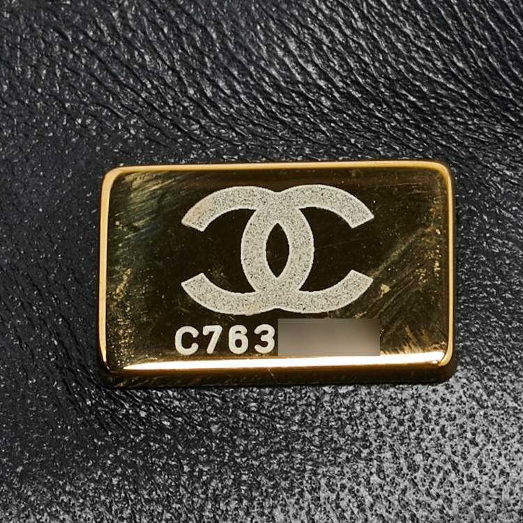 Pre Owned Chanel Medium Black Quilted Leather Rectangular Top Handle Bag