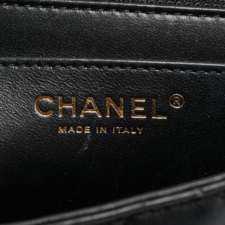 Pre Owned Chanel Medium Black Quilted Leather Rectangular Top Handle Bag