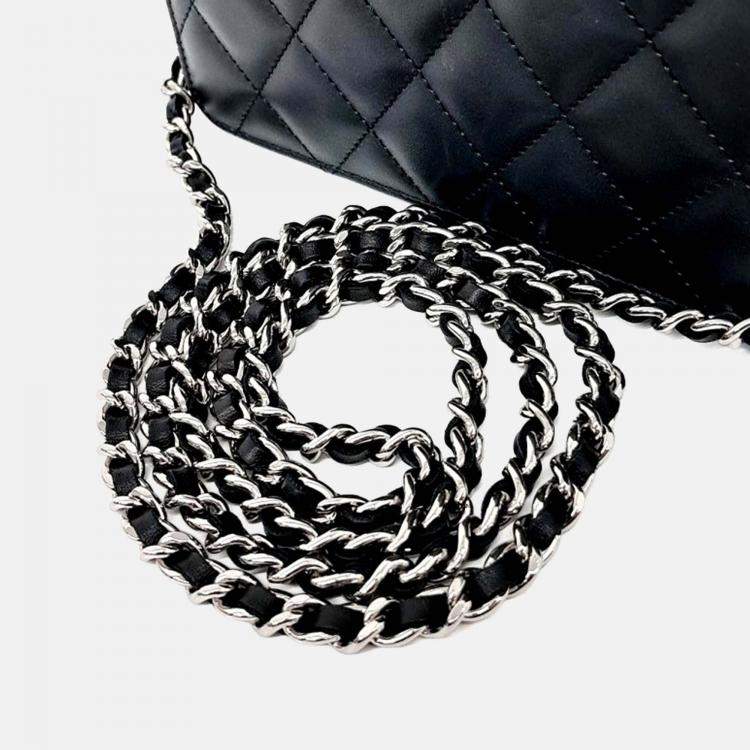 Pre Owned Chanel Black Leather Cambon Woc Mini Crossbody Bag