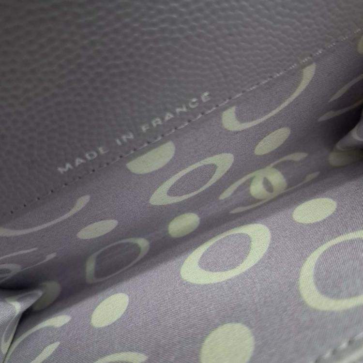 Pre Owned Chanel Purple Leather Caviar Card Holder