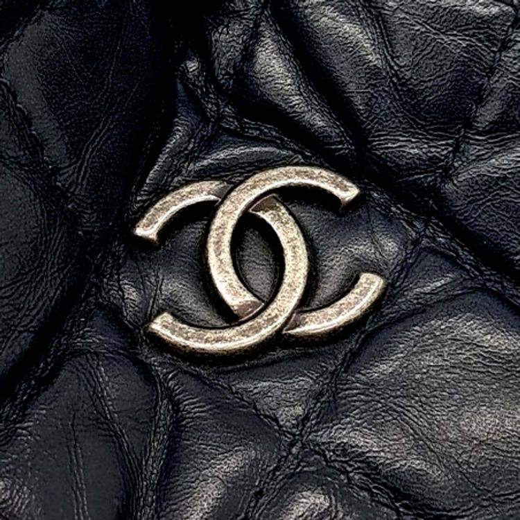 Pre Owned Chanel Navy Blue Leather Gabrielle Backpack Medium