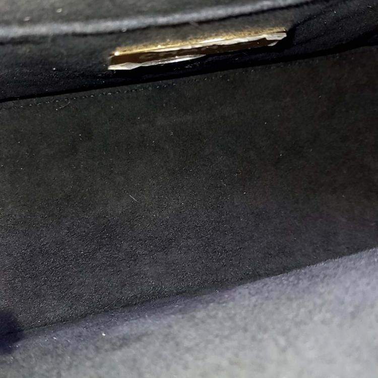 Pre Owned Chanel Gold Leather Kisslock Shoulder Bag