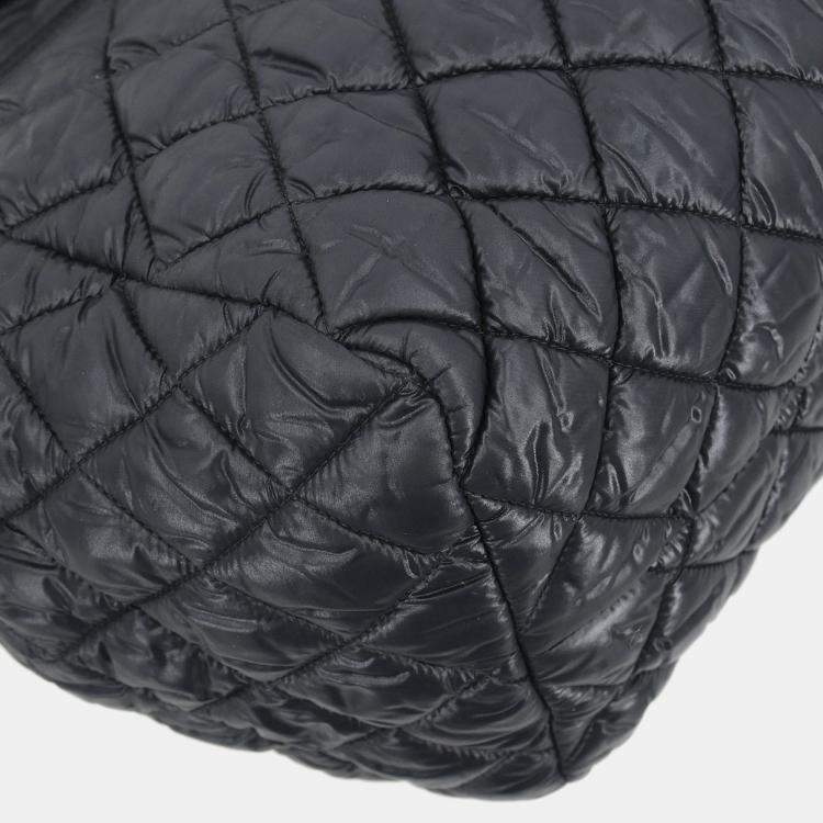 Pre Owned Chanel Black Nylon Coco Cocoon Bowling Bag Handbag