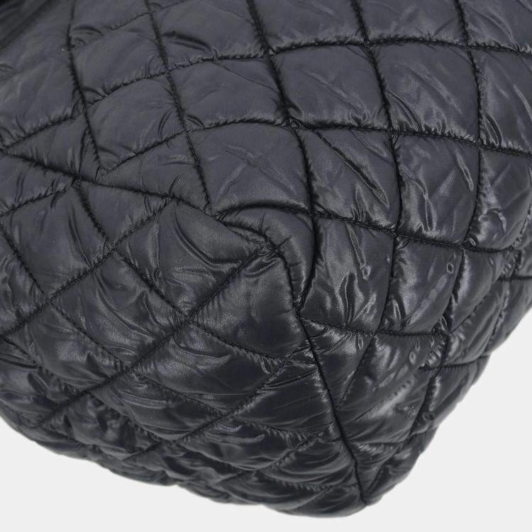 Pre Owned Chanel Black Nylon Coco Cocoon Bowling Bag Handbag