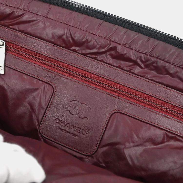 Pre Owned Chanel Black Nylon Coco Cocoon Bowling Bag Handbag