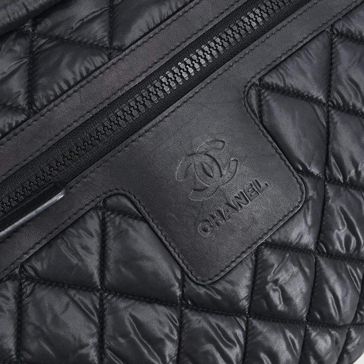 Pre Owned Chanel Black Nylon Coco Cocoon Bowling Bag Handbag