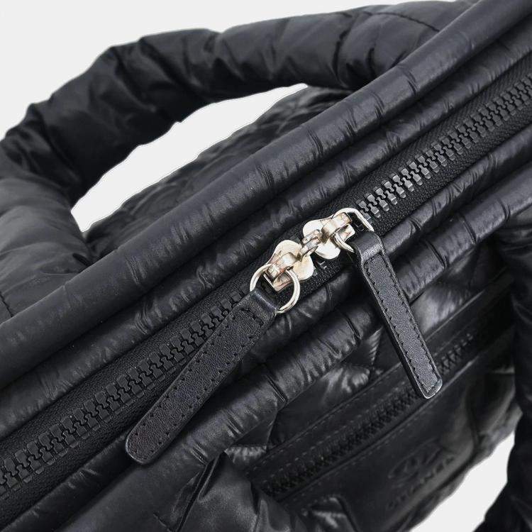 Pre Owned Chanel Black Nylon Coco Cocoon Bowling Bag Handbag