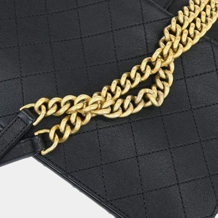 Pre Owned Chanel Black Calfskin Shoulder Bag