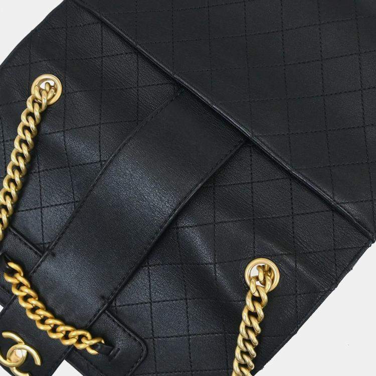 Pre Owned Chanel Black Calfskin Shoulder Bag