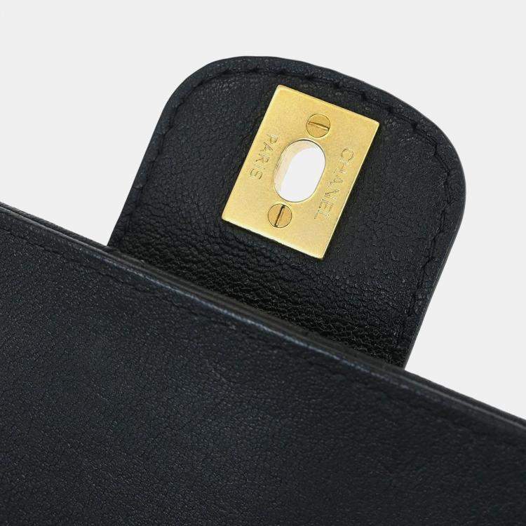 Pre Owned Chanel Black Calfskin Shoulder Bag