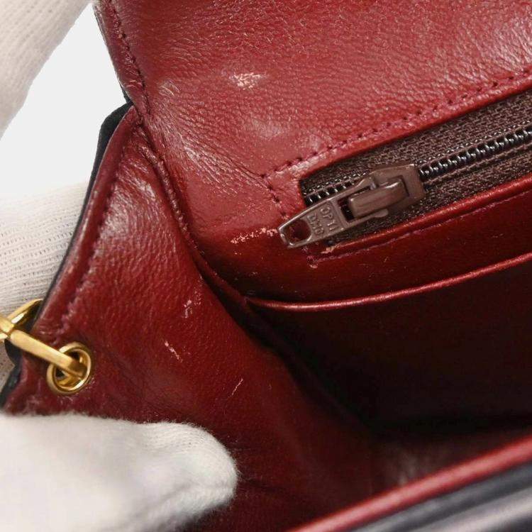 Pre Owned Chanel Navy Lambskin Shoulder Bag