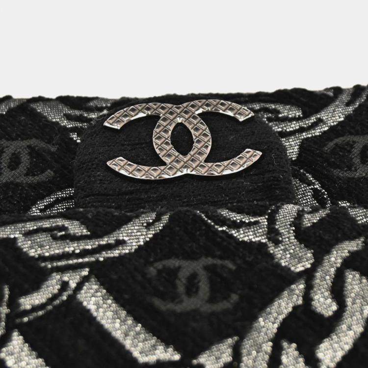 Pre Owned Chanel Black Canvas Chain Print Handbag