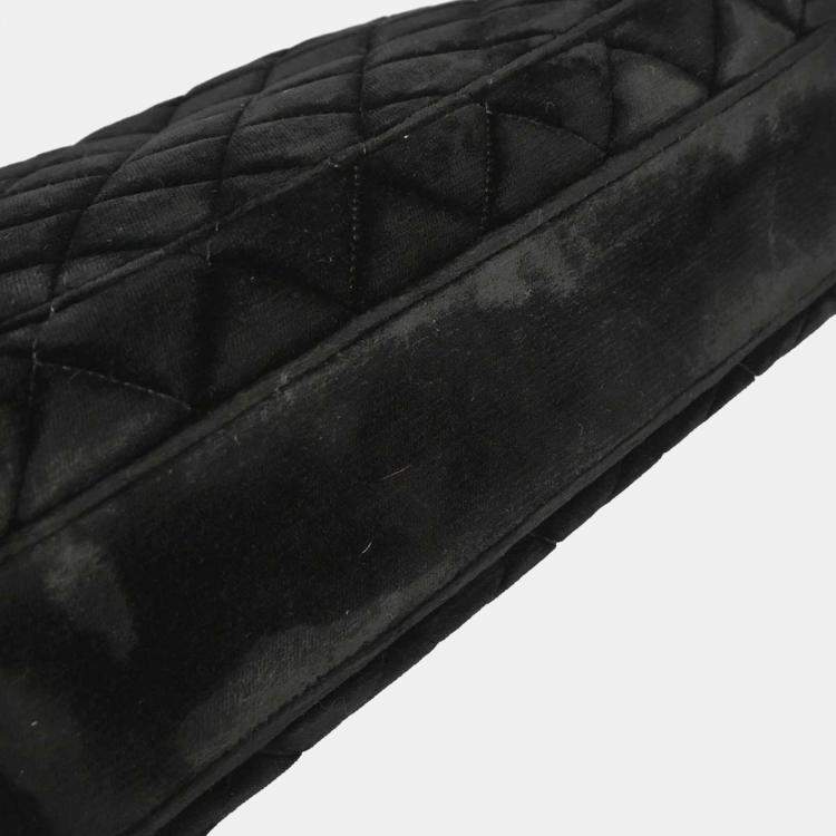 Pre Owned Chanel Black Velvet Handbag
