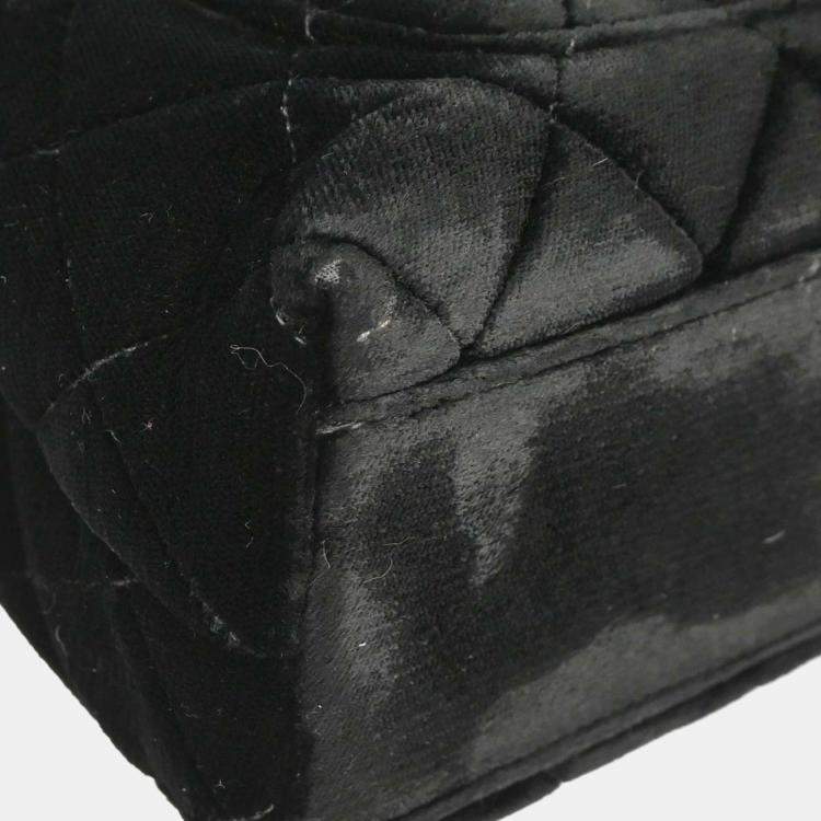 Pre Owned Chanel Black Velvet Handbag