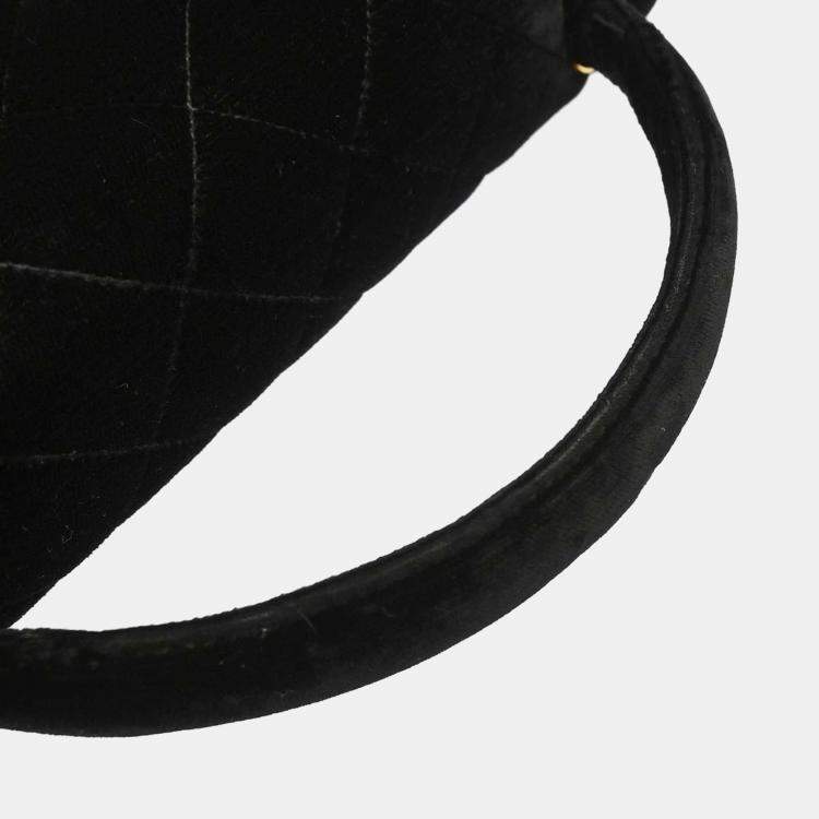 Pre Owned Chanel Black Velvet Handbag