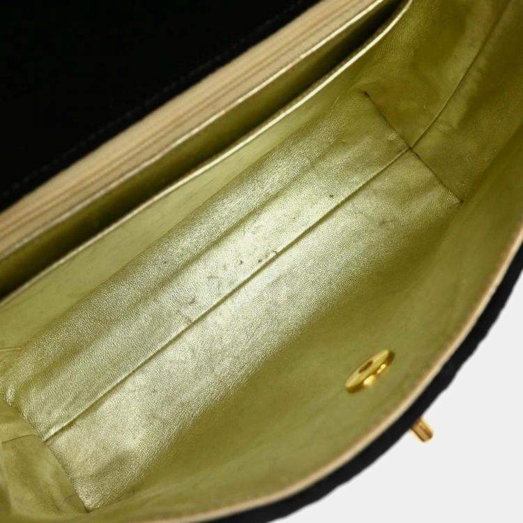 Pre Owned Chanel Black Velvet Handbag