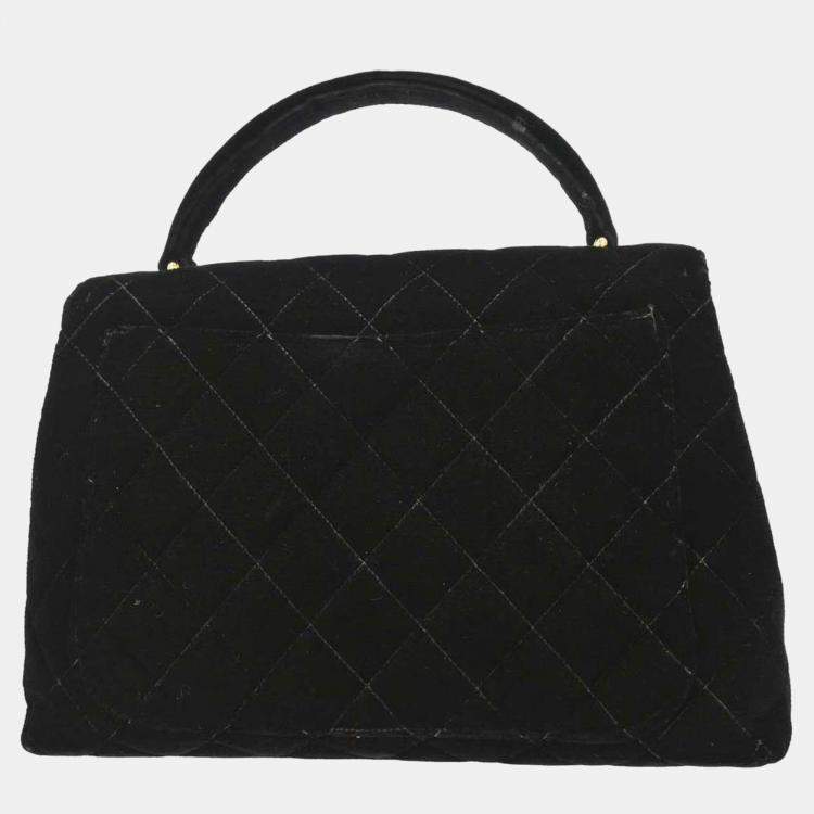 Pre Owned Chanel Black Velvet Handbag
