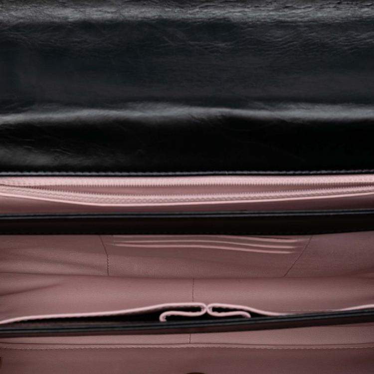 Pre Owned Chanel Black Paris Cosmopolite Aged Calfskin Straight Lined Flap