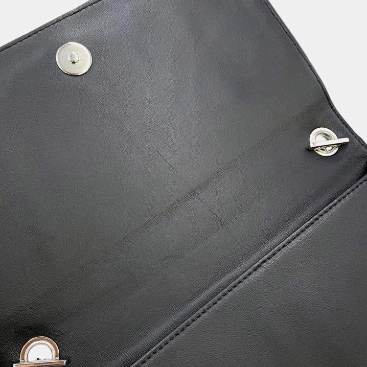 Pre Owned Chanel Chain Shoulder Bag  Lego Boy  Coco Mark  Patent Leather  Rhinestones  Black