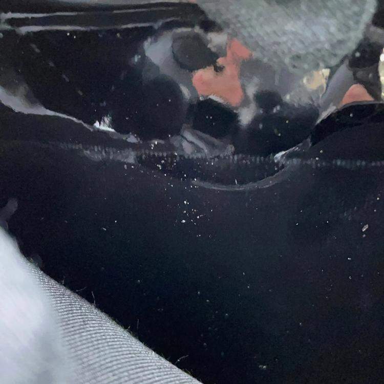 Pre Owned Chanel Chain Shoulder Bag  Lego Boy  Coco Mark  Patent Leather  Rhinestones  Black