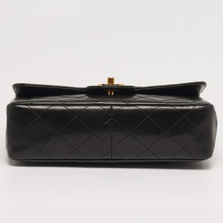 Pre Owned Chanel Classic Black Quilted Lambskin Leather Flap Bag