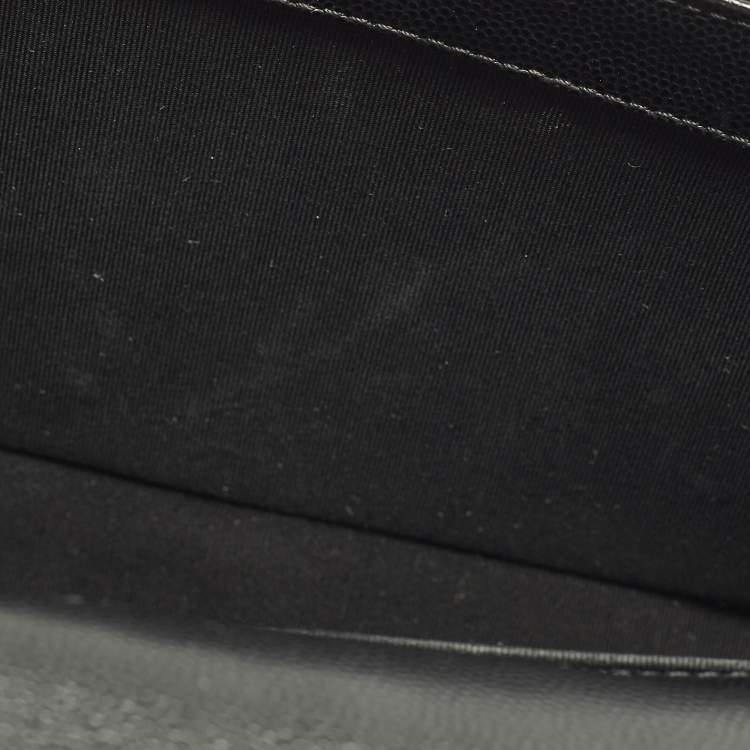 Pre Owned Chanel Boy Medium Black Quilted Caviar Leather Flap Bag