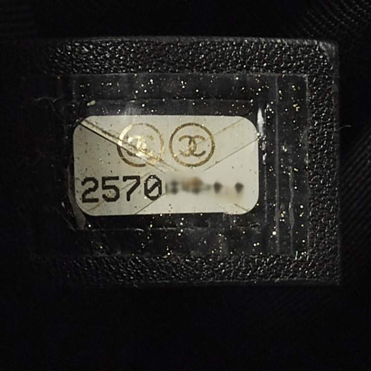 Pre Owned Chanel Boy Medium Black Quilted Caviar Leather Flap Bag