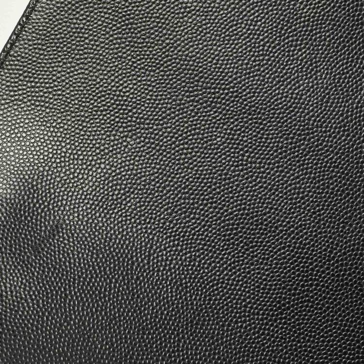 Pre Owned Chanel Boy Medium Black Quilted Caviar Leather Flap Bag