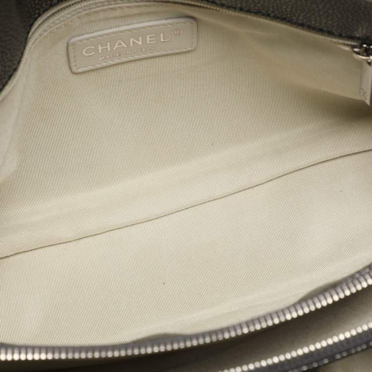 Pre Owned Chanel CC Timeless Grey Soft Caviar Leather Tote