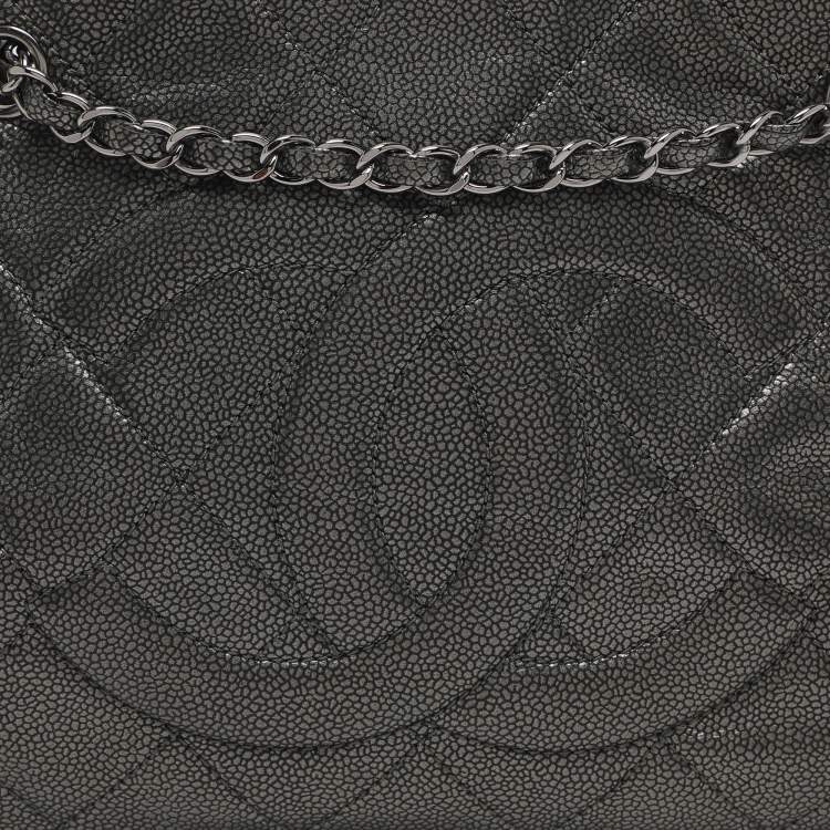 Pre Owned Chanel CC Timeless Grey Soft Caviar Leather Tote