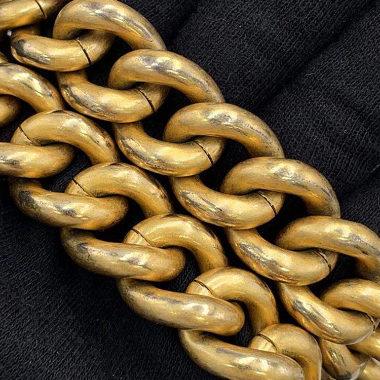 Pre Owned Chanel Boy Chanel Chain shoulder Bag Navy Caviar Leather Size 20