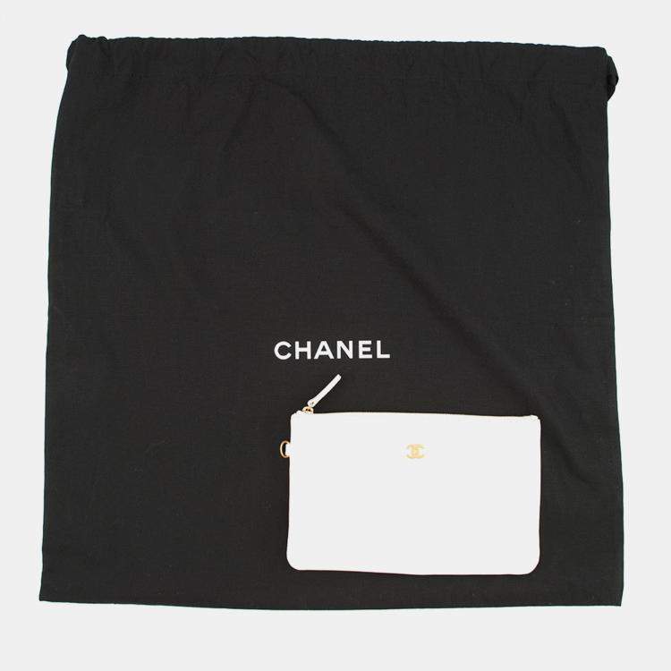 Pre Owned Chanel Chanel22 White Calf Leather Size Small