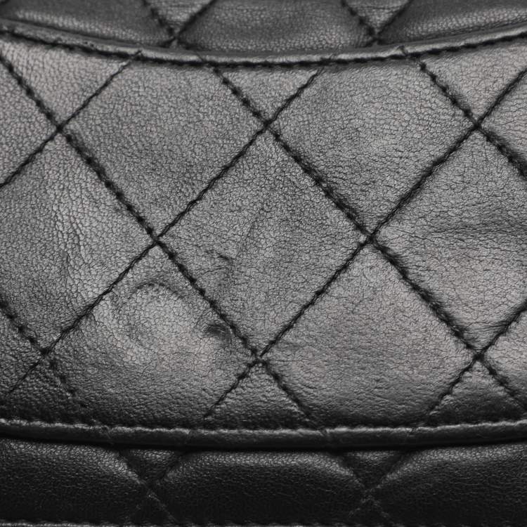 Pre Owned Chanel L Yen Black Quilted Leather Long Wallet
