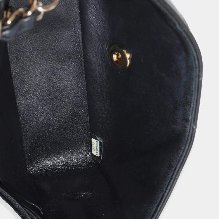 Pre Owned Chanel Black Quilted Patent Mini Rectangular Flap Bag