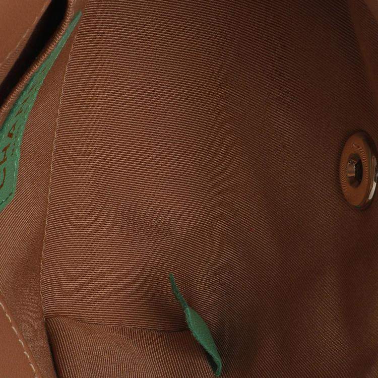 Pre Owned Chanel Green Quilted Lambskin Ribbon Chain Mini Flap Bag