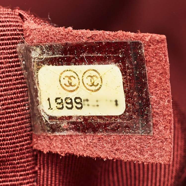 Pre Owned Chanel Boy Large Red Quilted Caviar Leather Flap Bag