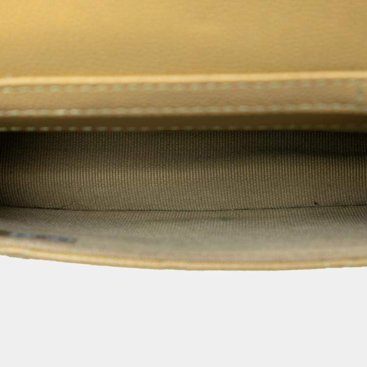 Pre Owned Chanel Green Classic Caviar Chain Belt Bag