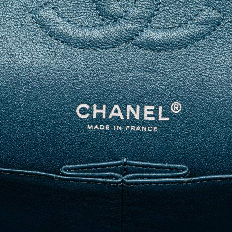 Pre Owned Chanel Blue Medium Classic Caviar Double Flap