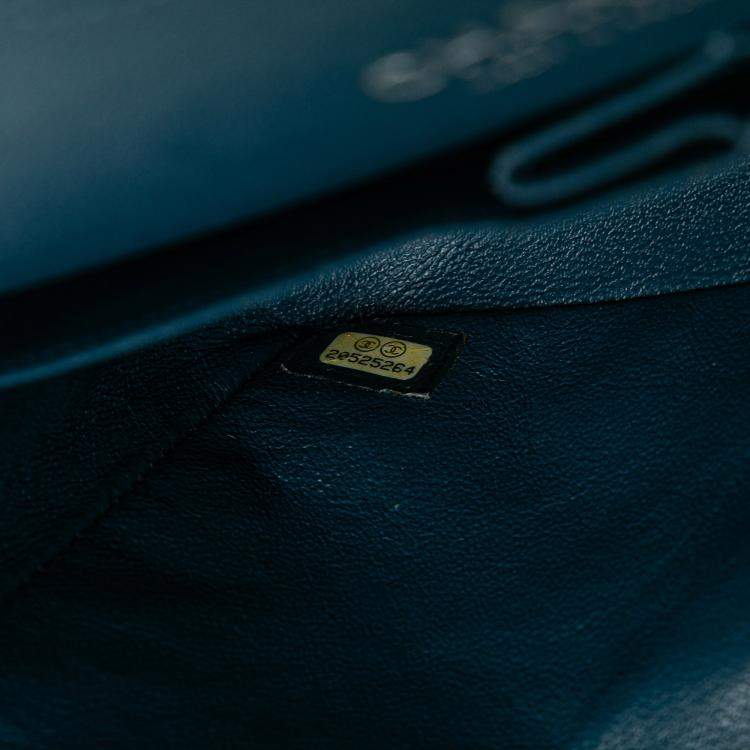 Pre Owned Chanel Blue Medium Classic Caviar Double Flap