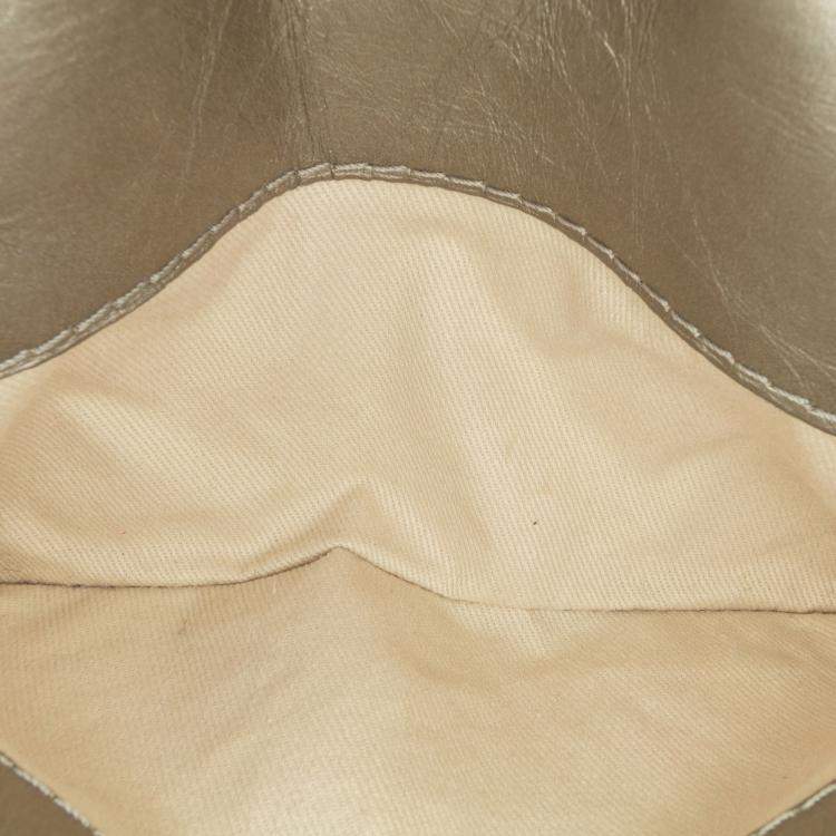 Pre Owned Chanel Brown Mini Quilted Metallic Calfskin Lady Pearly Flap