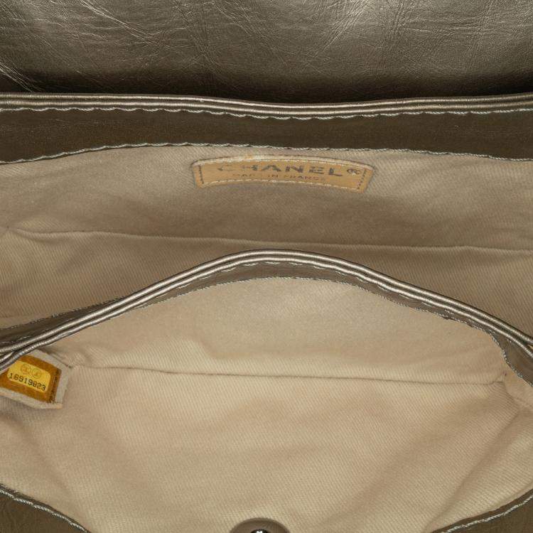 Pre Owned Chanel Brown Mini Quilted Metallic Calfskin Lady Pearly Flap