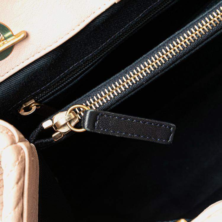 Pre Owned Chanel Pink Large Chevron Calfskin Surpique Tote