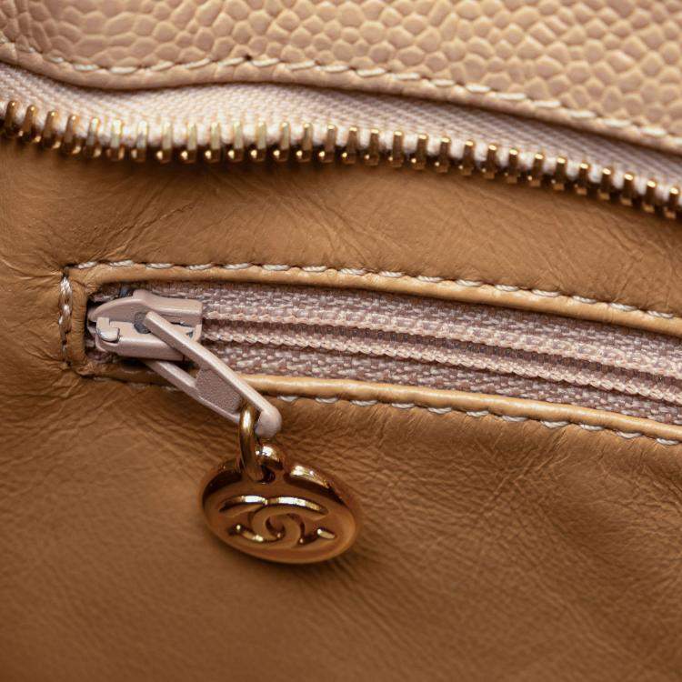 Pre Owned Chanel Brown Caviar Medallion Tote