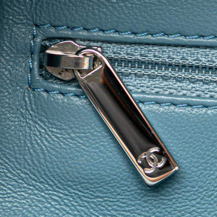 Pre Owned Chanel Blue Mini Sequins and Lambskin Waterfall Backpack