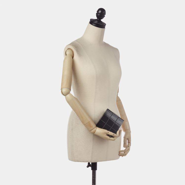 Pre Owned Chanel Black Choco Bar Lucite Perspex Clutch