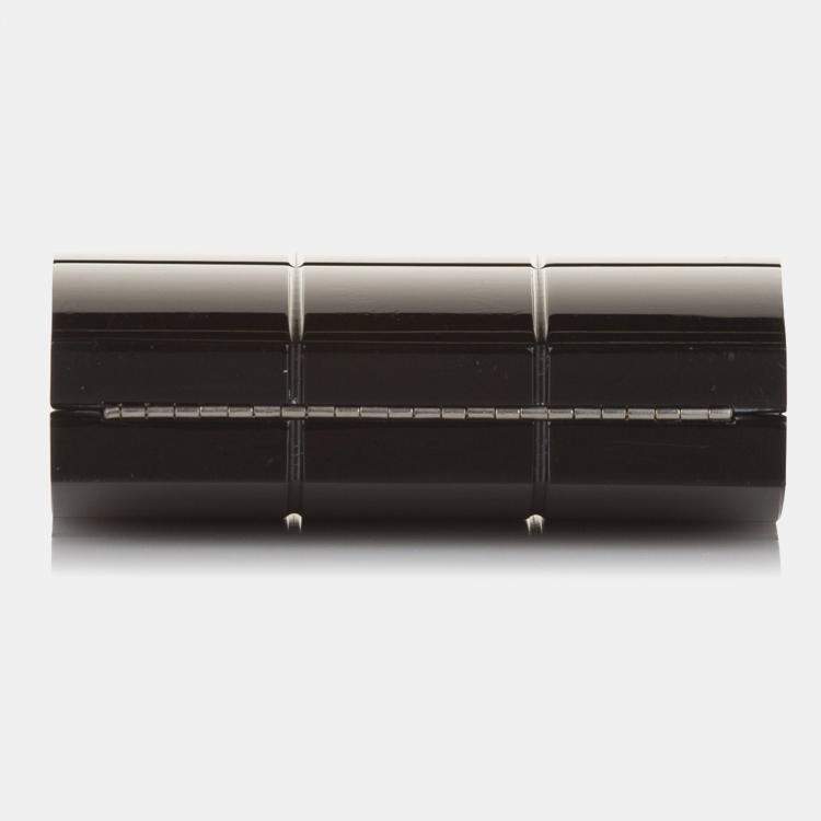 Pre Owned Chanel Black Choco Bar Lucite Perspex Clutch