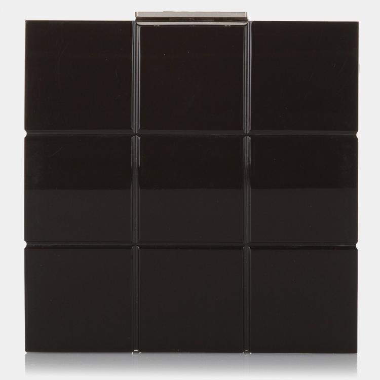 Pre Owned Chanel Black Choco Bar Lucite Perspex Clutch