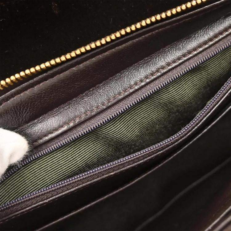 Pre Owned Chanel Brown Velvet Chain Backpack